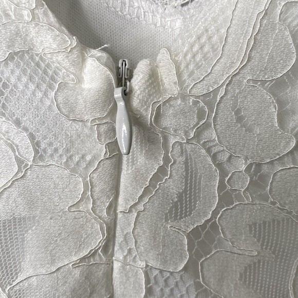 MSLG Floral Lace Sleeveless A-Line Dress V-Back Wedding Rehearsal Dinner Party - Picture 9 of 16